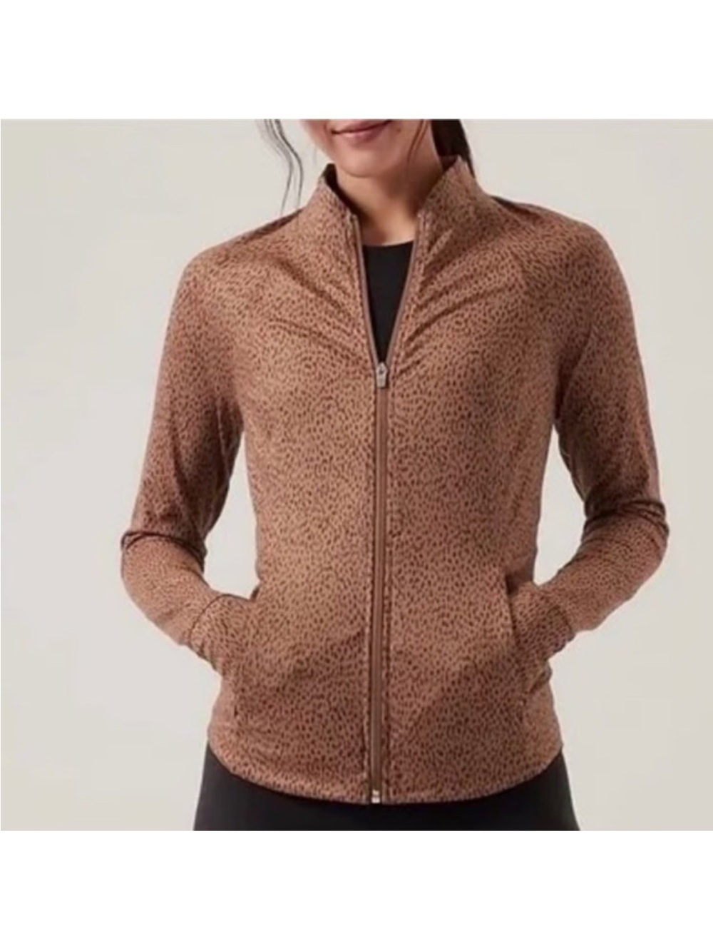 Athleta Salutation Jacket Cheetah Print M New Without Tags